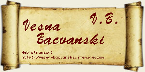 Vesna Bačvanski vizit kartica
